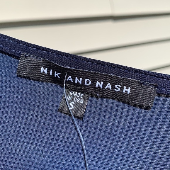 Nik AND NASH Short Sleeve Ruffled Babydoll Dress - Navy - Picture 11 of 15